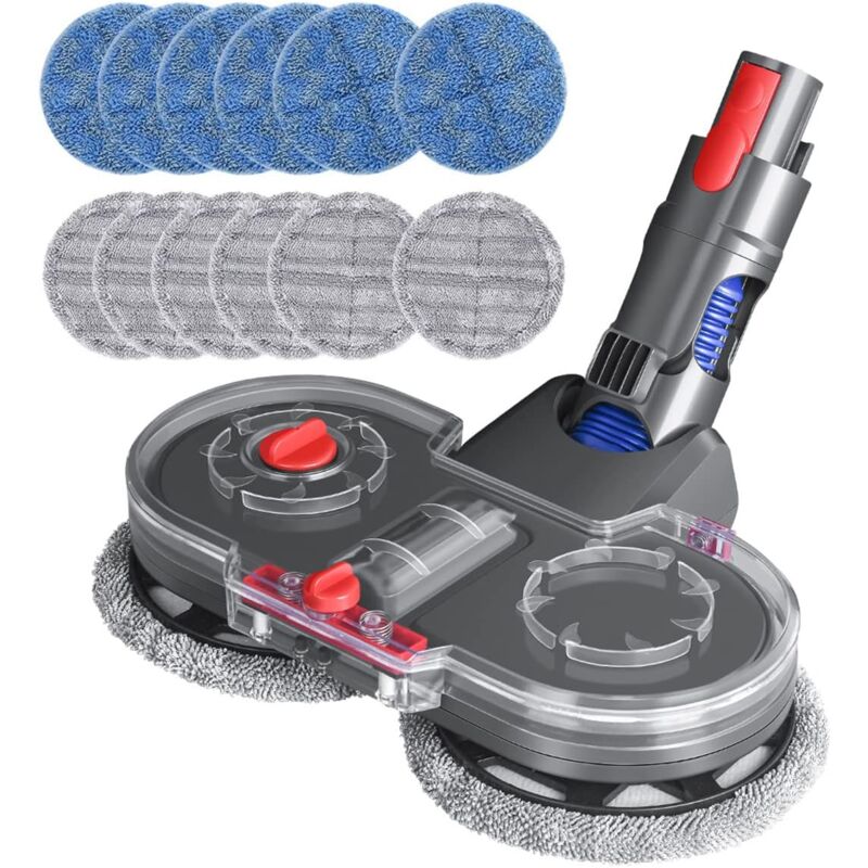 Tête de Vadrouille Electrique pour Dyson V15 V11 V10 V8 V7 Aspirateur avec Réservoir D'eau Amovible, 12 Vadrouille Lavable