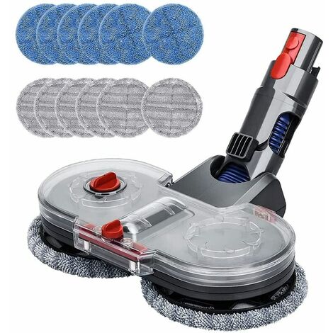 Tête de Vadrouille Electrique pour Dyson V15 V11 V10 V8 V7 Aspirateur avec Réservoir D'eau Amovible, 12 Vadrouille Lavable
