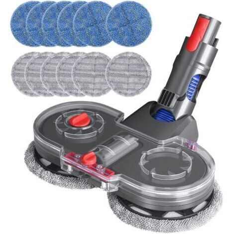 Tête de Vadrouille Electrique pour Dyson V15 V11 V10 V8 V7 Aspirateur avec Réservoir D'eau Amovible, 12 Vadrouille Lavable