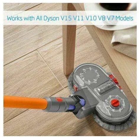 Tête de Vadrouille Electrique pour Dyson V15 V11 V10 V8 V7 Aspirateur avec Réservoir D'eau Amovible, 12 Vadrouille Lavable