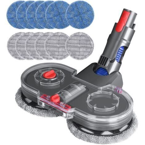 Tête de Vadrouille Electrique pour Dyson V15 V11 V10 V8 V7 Aspirateur avec Réservoir D'eau Amovible, 12 Vadrouille Lavable