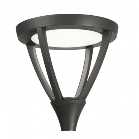 Tête d'éclairage Proud LED, aluminium et polycarbonate, gris urbain