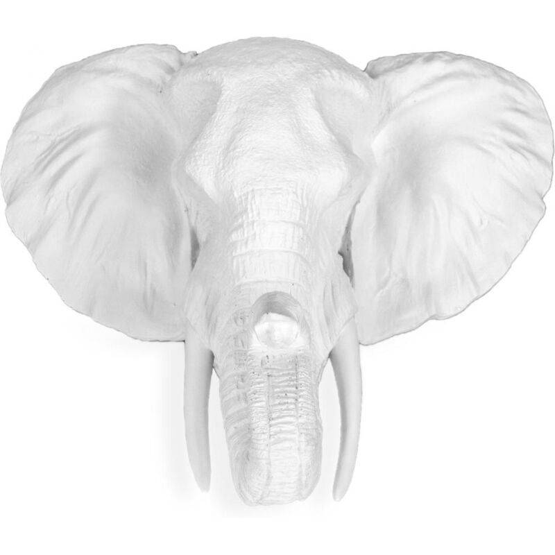 Tête d'éléphant – Résine Blanc