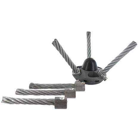 Tête Désherbage Conique Armigo Multiplo A 3 Brins Métal. Jeu Comprenant Une Tête Et 6 Brins De Remplacement. Fixation Des Brins