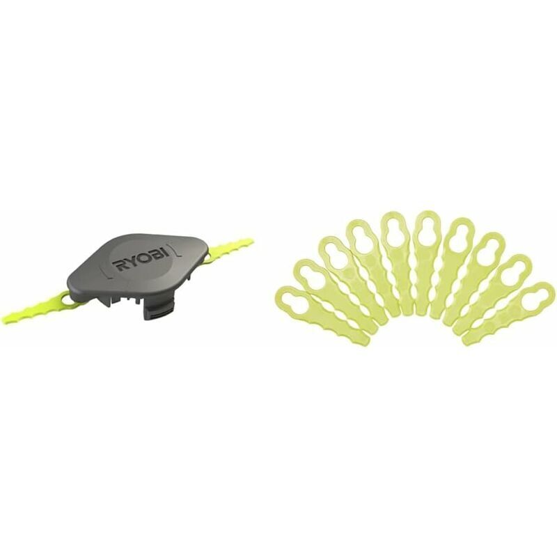 Tête Double Lames Dentelées pour Herbes Hautes et Épaisses RAC155 Lot de 10 lames de rechange pour tête à double lame dentelée RAC158 Vert