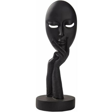 Tête en résine Sculpture penseur masque décoration maison bureau bibliothèque bureau décor noir