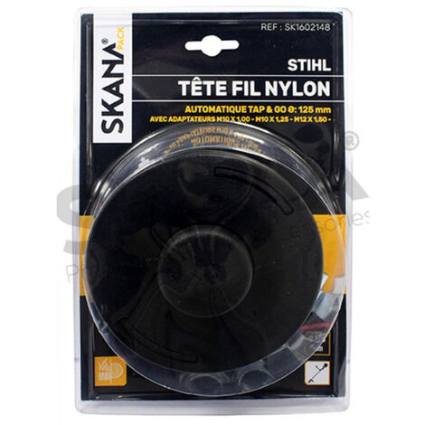 Tête Fil Nylon à Déroulement Automatique Avec 2 Fils Adaptable Pour Modèles Stihl. Livrée Avec Adaptateurs Femelle Gauche M10 X