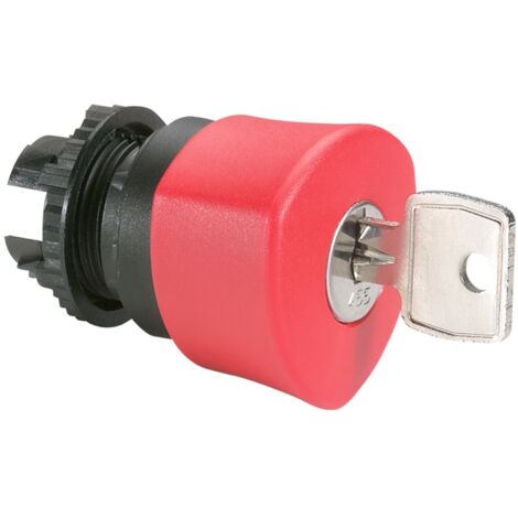 tête non lumineuse coup de poing coupure d'urgence pousser / tourner - a clé