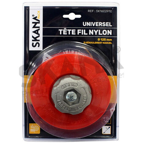 Tête Pro 2 Fils Nylon à Bouton Métal Avec Adaptateur Femelle Pas à Gauche M10 X 1,25 F/g. Déroulement Manuel Du Fil. Pour Débrou