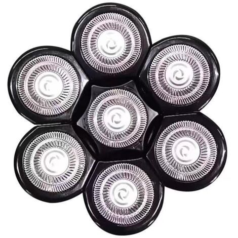 Tête Rasoir 7 têtes faciles à Installer,Rasoir électrique Flottant Barbe Tondeuse à Cheveux