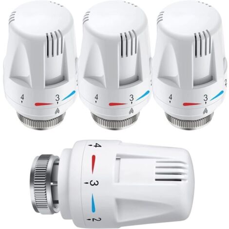 Tête thermostatique 4 pièces M30 x 1,5 – Raccords filetés pour radiateurs compacts – Protection antigel – Contrôle de température précis