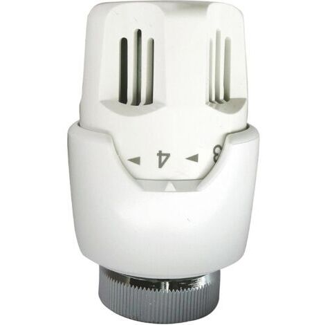 Tête thermostatique M30x1,5 à dilatation de cire, compatible avec robinets thermostatiques, installation horizontale, couleur blanche, régulation précise de la température