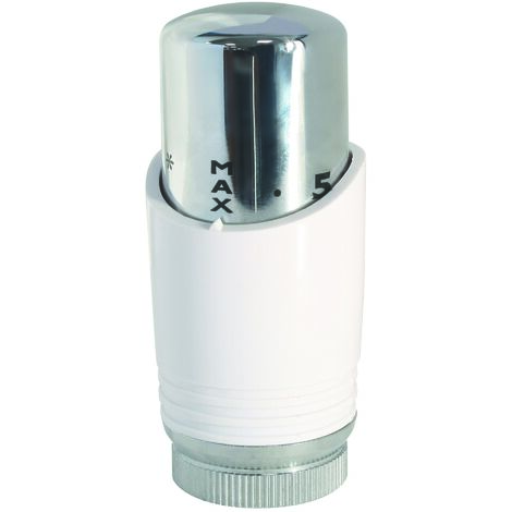 Tête thermostatique M30x1,5 design blanche pour sèche-serviette
