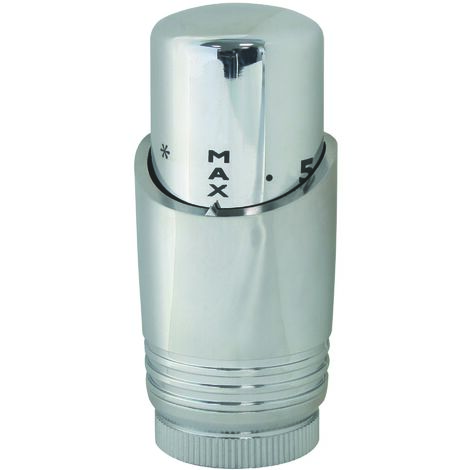 Tête thermostatique M30x1,5 design chrome pour sèche-serviette