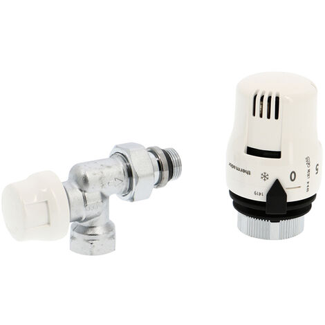 Tête thermostatique Pas de 30x1,5 + corps chromé 3/8" (12/17) équerre inversé - Thermador