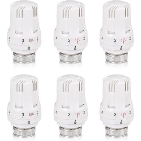 Tete Thermostatique Radiateur, 10 Pièces Tête de Vanne de Radiateur, Robinet Thermostatique Radiateur, M30 X 1,5 Tête de Thermostat, Tête de Radiateur pour Le Bureau et La Maison(A)