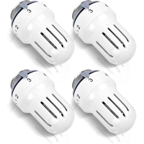 Tête Thermostatique Radiateur Blanc M30 X 1 5 Mm 4 Pièces Robinet Thermostatique
