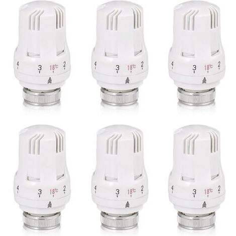 Tête thermostatique radiateur M30 x 1,5 Lot de 6 pièces Régulation automatique de température Protection anti-gel