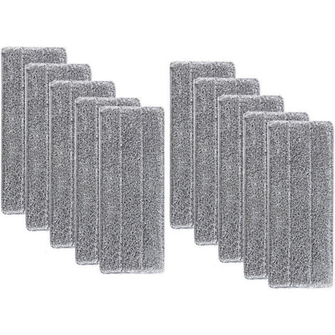 Têtes de balai en microfibre – Lot de 10 pièces compatibles avec balais plats à franges, lavables et réutilisables