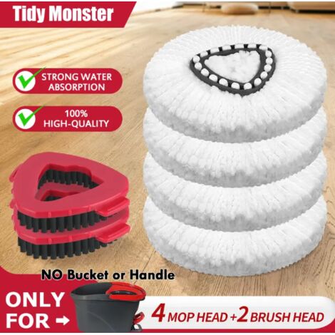 Têtes de balai et brosses de rechange pour le système O-Cedar EasyWring à un seul récipient. Seau et manche non inclus. Parfait pour compléter votre kit de nettoyage.