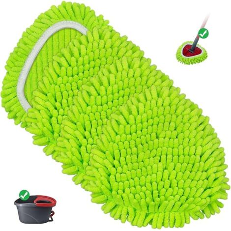 Têtes de balai pour Vileda EasyWring, lot de 4, chenille lavable, utilisation humide et sèche
