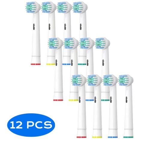 Têtes de brosse à dents de rechange compatibles avec Oral-B Braun, lot de 12 têtes de brosse à dents électriques professionnelles pour les modèles Oral-B Pro 500/1000/1500/3000/3757/5000/7000
