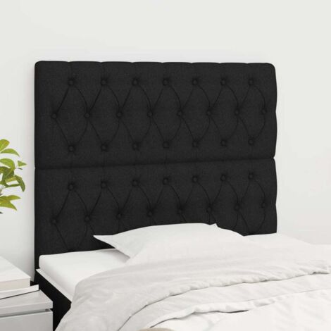 Têtes de lit 2 pcs Armoire de tête de lit Noir 100x7x78/88 cm Tissu 66645