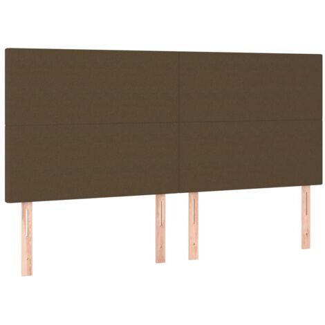 Têtes de lit 4 pcs，Panneau décoratif Marron Foncé 90x5x78/88 cm Tissu CFW4744924