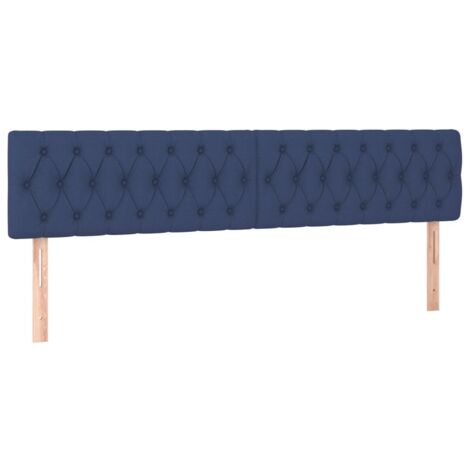 Têtes de lit Bleu 200x7x78/88 cm Tissu