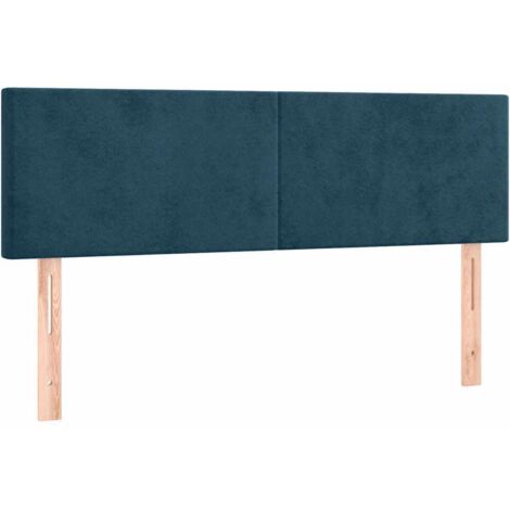 Têtes de lit Bleu foncé 144 x 5 x 78/88 cm Velours