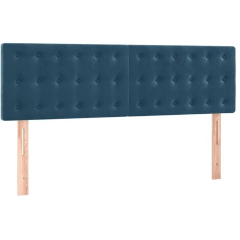 Têtes de lit Bleu foncé 144 x 5 x 78/88 cm Velours