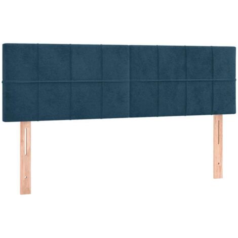Têtes de lit Bleu foncé 144 x 5 x 78/88 cm Velours