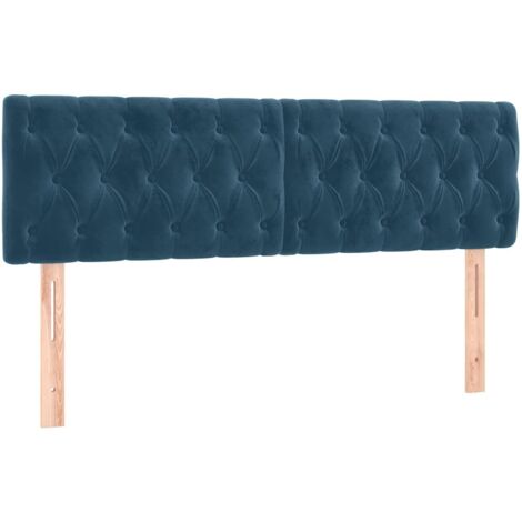 Têtes de lit Bleu foncé 144 x 7 x 78/88 cm Velours