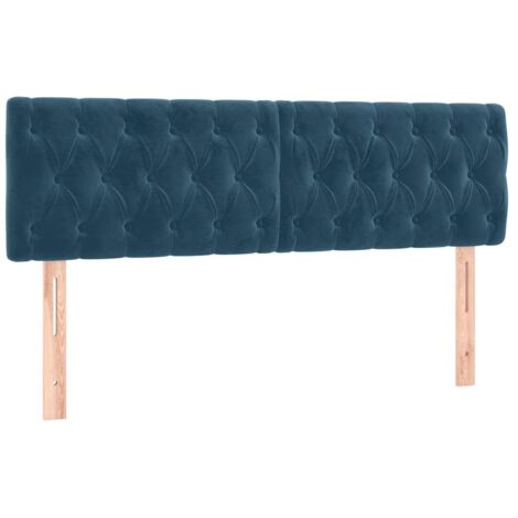 Têtes de lit Bleu foncé 160 x 7 x 78/88 cm Velours