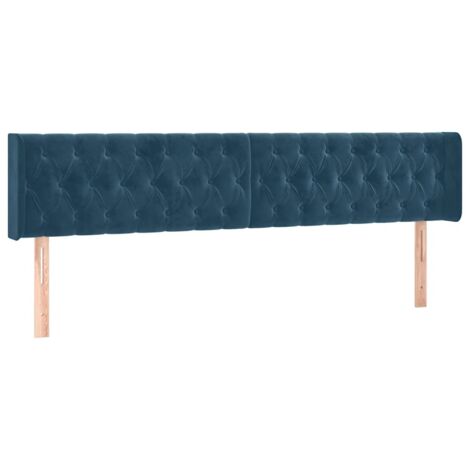 Têtes de lit Bleu foncé 200 x 7 x 78/88 cm Velours