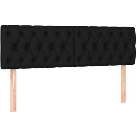 Têtes de lit Noir 160x7x78/88 cm Tissu