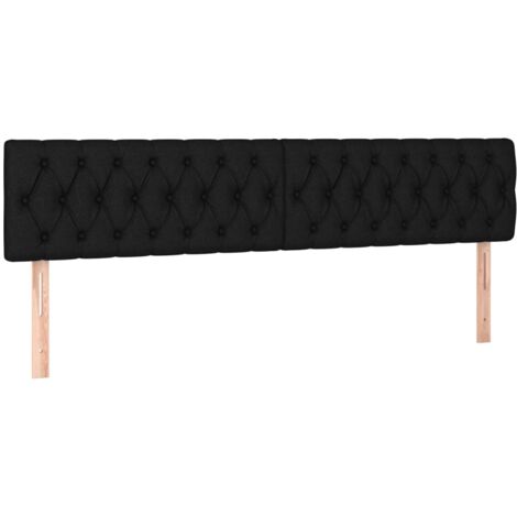 Têtes de lit Noir 200x7x78/88 cm Tissu