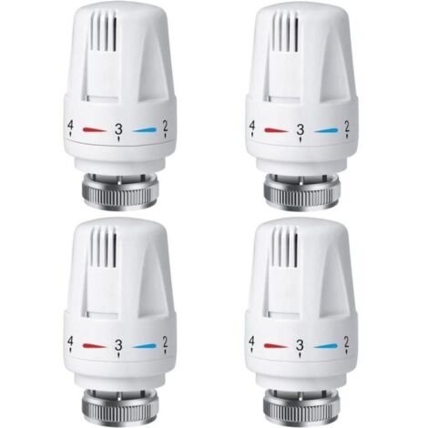 Têtes de radiateur thermostatiques 4 pièces, têtes de contrôle automatique de la température, vanne de radiateur antigel, système de chauffage adapté au bureau à domicile