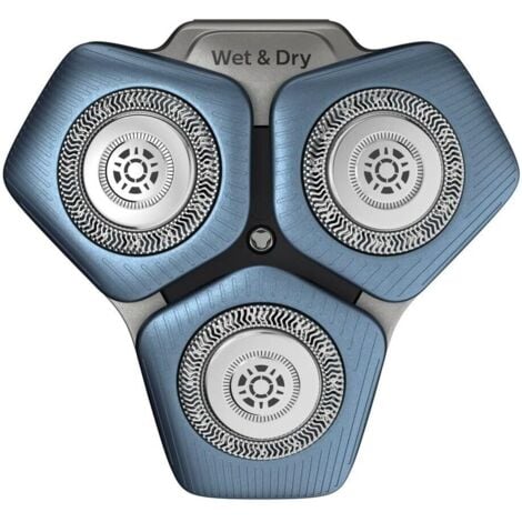 CREA Têtes de rasage SH71/50 pour rasoirs Philips séries S5000, S7000, SH60/70 et SH71/50 (bleu)