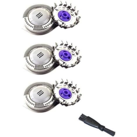 Têtes de rasoir de rechange Oral-Q pour Philips PT739 PT737 PT727 HQ8 - Lot de 3 + Brosse de nettoyage
