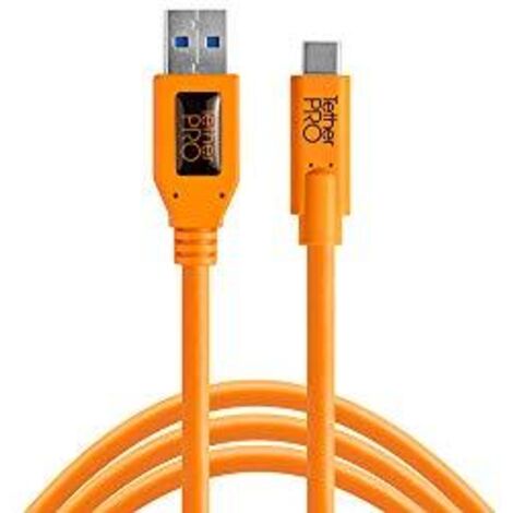 Tether Tools - Cavo da USB 3.0 a USB-C (4,6 m), arancione