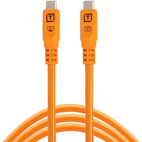 Tether Tools TetherPro Optima - Transferencia de datos exclusiva USB de 10G, cable recto a recto de 1,8 m, color naranja