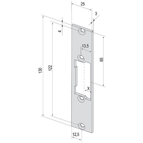 Têtière de gâche électrique 688 simple fermée pour Profix 2 - EFF EFF