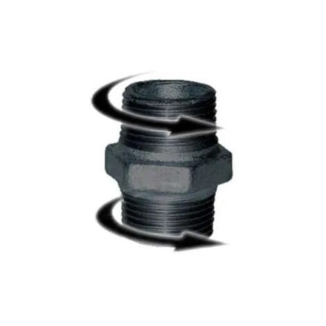 Tetina doble macho 12x17 derecha/derecha negra