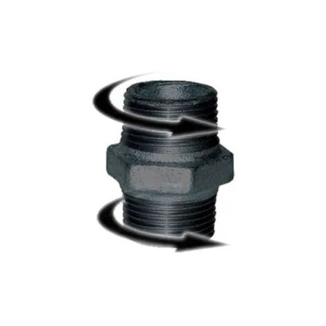 Tetina doble macho 66x76 derecha/derecha negro