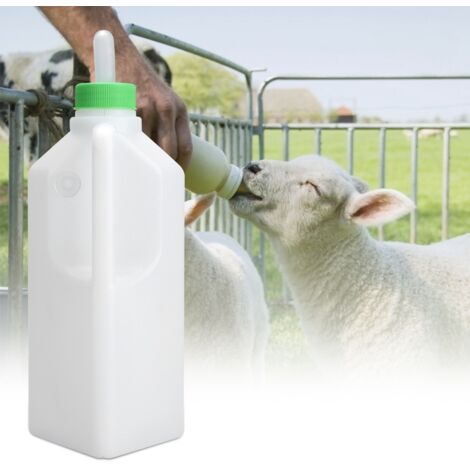 Tétine en silicone pour sevrage d’animaux (porcs, moutons, chiens), 850 ml, bouteille blanche (préciser lors de la commande : emballage OPP individuel)