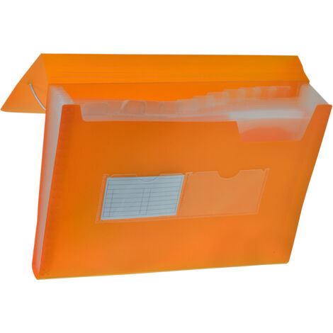 Tetis - A4-Akkordeonmappe mit Gummizug - Orange - 13 Fächer