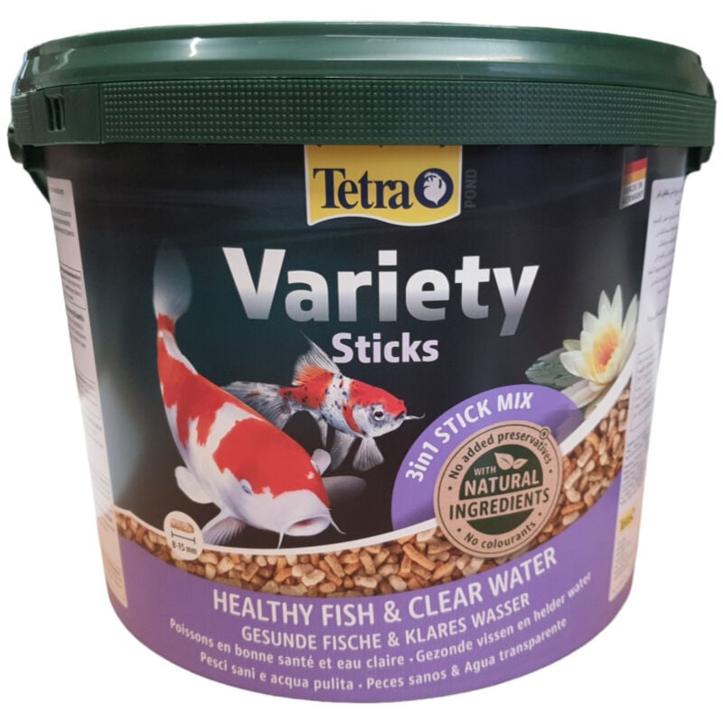 Variety Sticks 10 litres - 1.65 kg nourritures pour poissons rouges, carpes Koïs et vos mélanotes Tetra