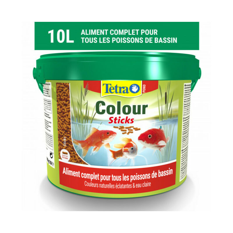 Alimentation Tetra Pond Colour Sticks pour poissons de bassin Contenance 10 litres