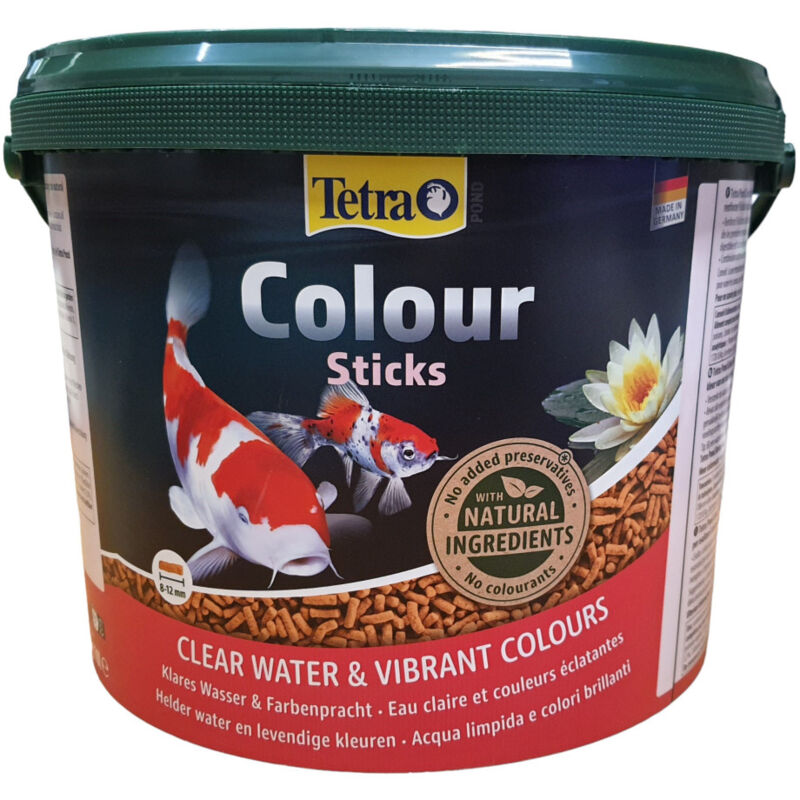 Tetra - Pond Sticks colour 8-12 mm, seau 10 litres 1.9 kg pour poisson d'ornement de bassin de jardin